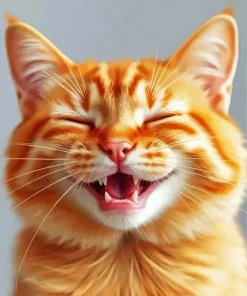 Happy Orange Cat Smile Diamond Painting