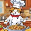 Italian Cartoon Cat Chef Diamond Painting