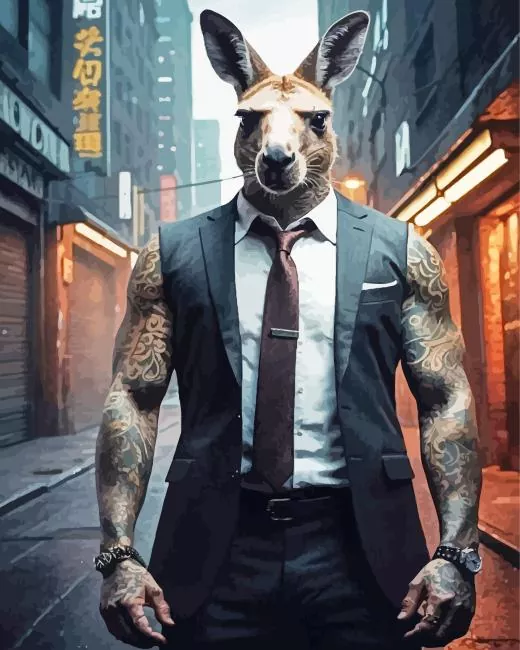 Kangaroo gangster Diamond Paintings Kangaroo Gangster Diamond Painting