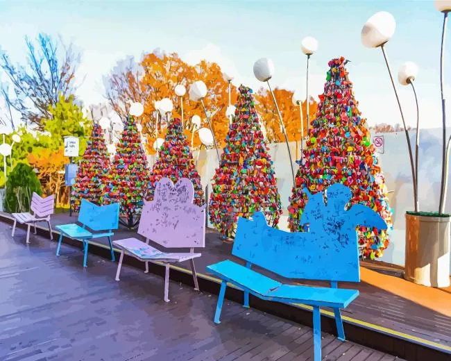 Love Lock of Seoul Tower Diamond Paintings Love Lock of Seoul Tower Diamond Painting
