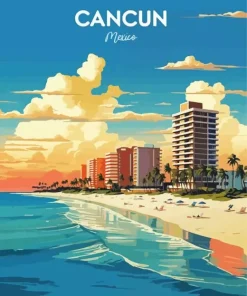 Mexico Cancun Beachside City Diamond Painting