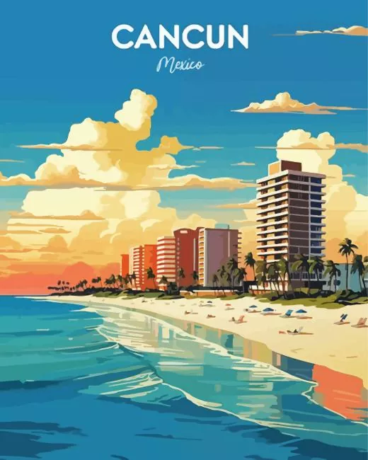 Mexico cancun beachside city Diamond Paintings Mexico Cancun Beachside City Diamond Painting