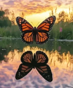 Monarch Butterfly Reflection Diamond Painting