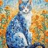 Mosaic Cat And Sunflowers Diamond Painting