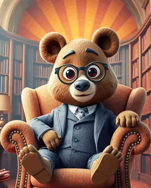 Mr Cartoon Bear Wearing Glasses Diamond Paintings Mr Cartoon Bear Wearing Glasses Diamond Painting
