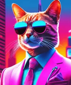 Mr Cat Wearing Sunglasses Diamond Painting