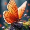 Orange Butterfly Diamond Painting