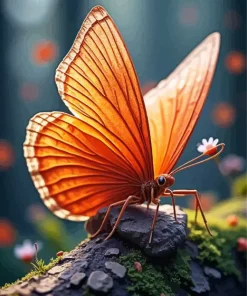 Orange Butterfly Diamond Painting