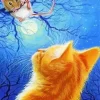 Orange Cat And Mouse Art Diamond Painting