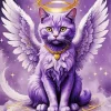 Purple Angel Cat Diamond Painting