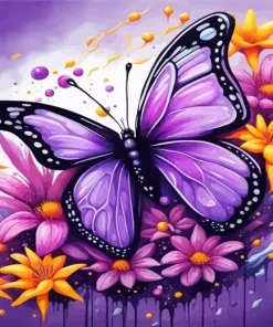 Purple Butterfly Diamond Painting
