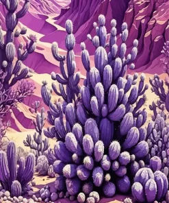Purple Cactus Diamond Painting