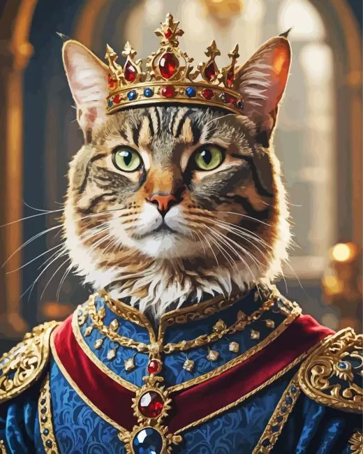 Royal Cat Wearing Crown Diamond Paintings Royal Cat Wearing Crown Diamond Painting
