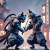 Samurai Cats Fighting Diamond Painting