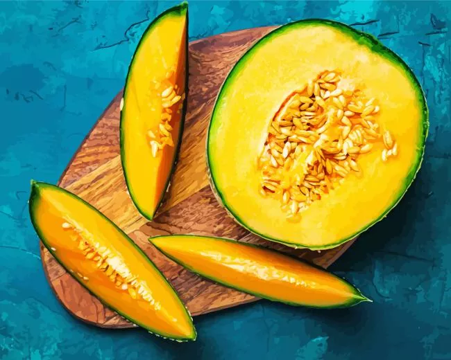 Sliced cantaloupe fruit Diamond Paintings Sliced Cantaloupe Fruit Diamond Painting