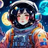 Aesthetic Girl Astronaut Art Diamond Painting