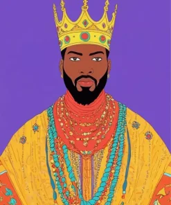 Black King Diamond Painting