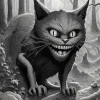 Black Scary Smiling Cat Art Diamond Painting