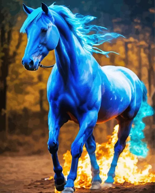 blue horse Diamond Paintings Blue Horse Diamond Painting