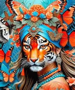 Butterfly Tiger Diamond Painting