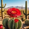Cactus And Roses Diamond Painting
