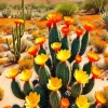 Cactus With Orange Flowers Diamond Painting