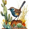 Cactus Wren Art Diamond Painting