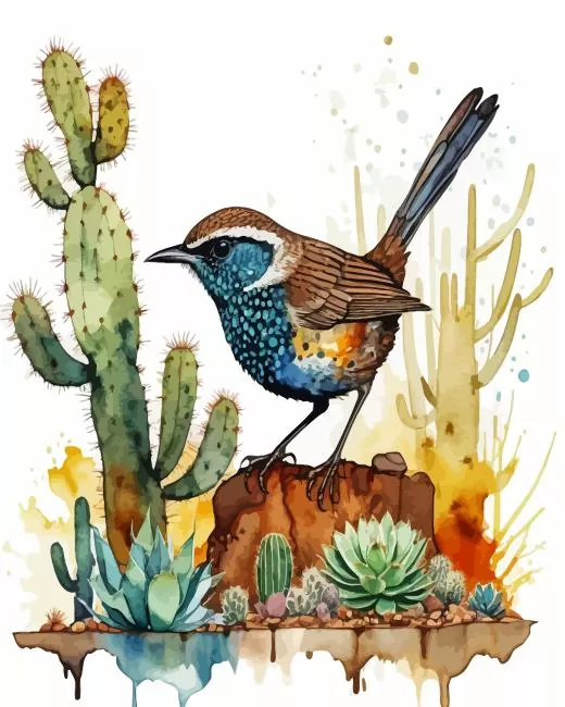 cactus wren art Diamond Paintings Cactus Wren Art Diamond Painting
