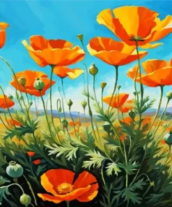 California Poppy Diamond Painting