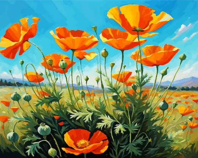 california poppy Diamond Paintings California Poppy Diamond Painting