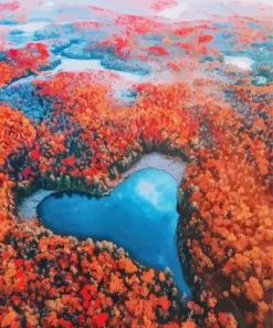 Canada Heart Lake Diamond Painting