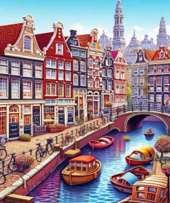 Canal Houses Amsterdam Diamond Painting