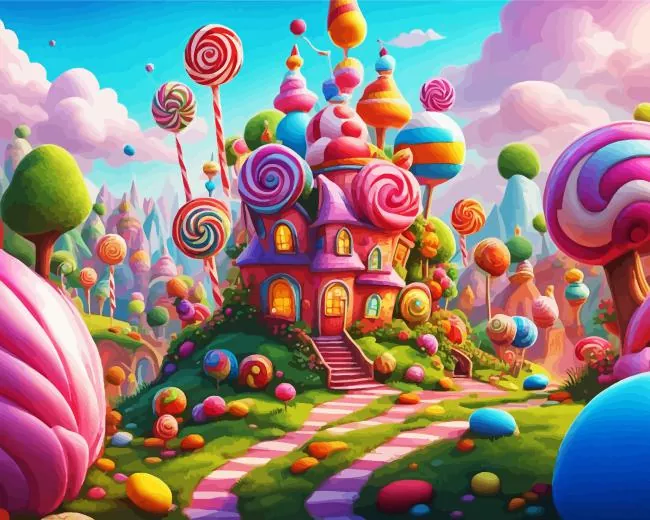 candy dream Land Diamond By Numbers Candy Dream Land Diamond Painting