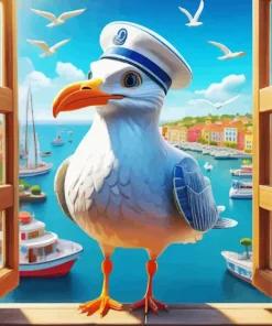 Captain Seagull Diamond Painting