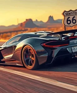 Car On Route 66 Diamond Painting