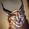 Caracal With Blue Eyes Diamond Painting