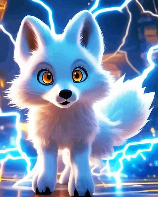 cartoon arctic fox Diamond by Numbers Cartoon Arctic Fox Diamond Painting