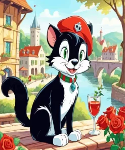 Cartoon Cat Smiling Diamond Painting