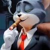 Cartoon Cat Smoking Diamond Painting