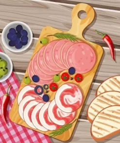 Cartoon Charcuterie Board Diamond Painting