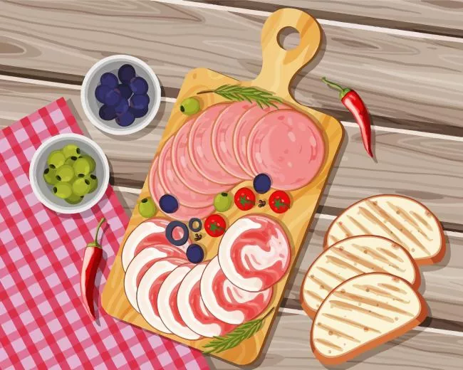 cartoon charcuterie board Diamond Paints Cartoon Charcuterie Board Diamond Painting