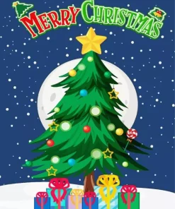 Cartoon Christmas Tree Diamond Painting