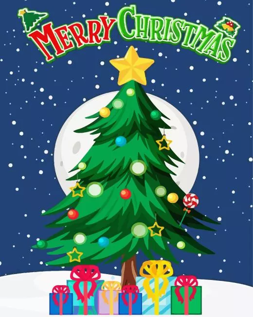 cartoon christmas tree Diamond Paints Cartoon Christmas Tree Diamond Painting