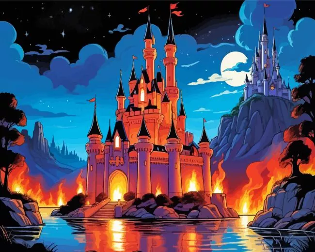 cartoon disney castle Diamond by Numbers Cartoon Disney Castle Diamond Painting
