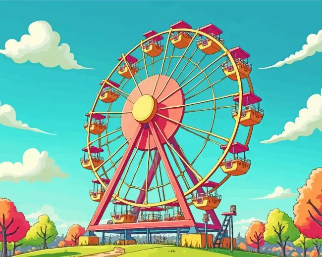 cartoon ferris wheel Diamond Paints Cartoon Ferris Wheel Diamond Painting