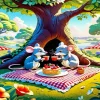 Cartoon Mice Picnic Diamond Painting