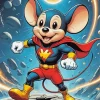 Cartoon Mouse Hero Diamond Painting