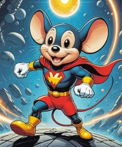 Cartoon Mouse Hero Diamond Painting
