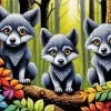 Cartoon Wolves Diamond Painting