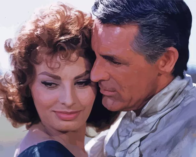 cary grant and sophia loren Diamond By Numbers Cary Grant And Sophia Loren Diamond Painting
